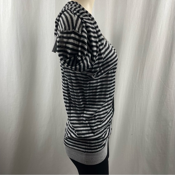 Theory Black and Grey Striped Goldsmith S Refinery Cardigan M - Picture 9 of 14
